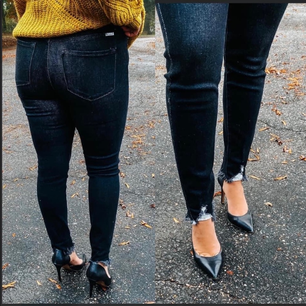 Black faded jeans